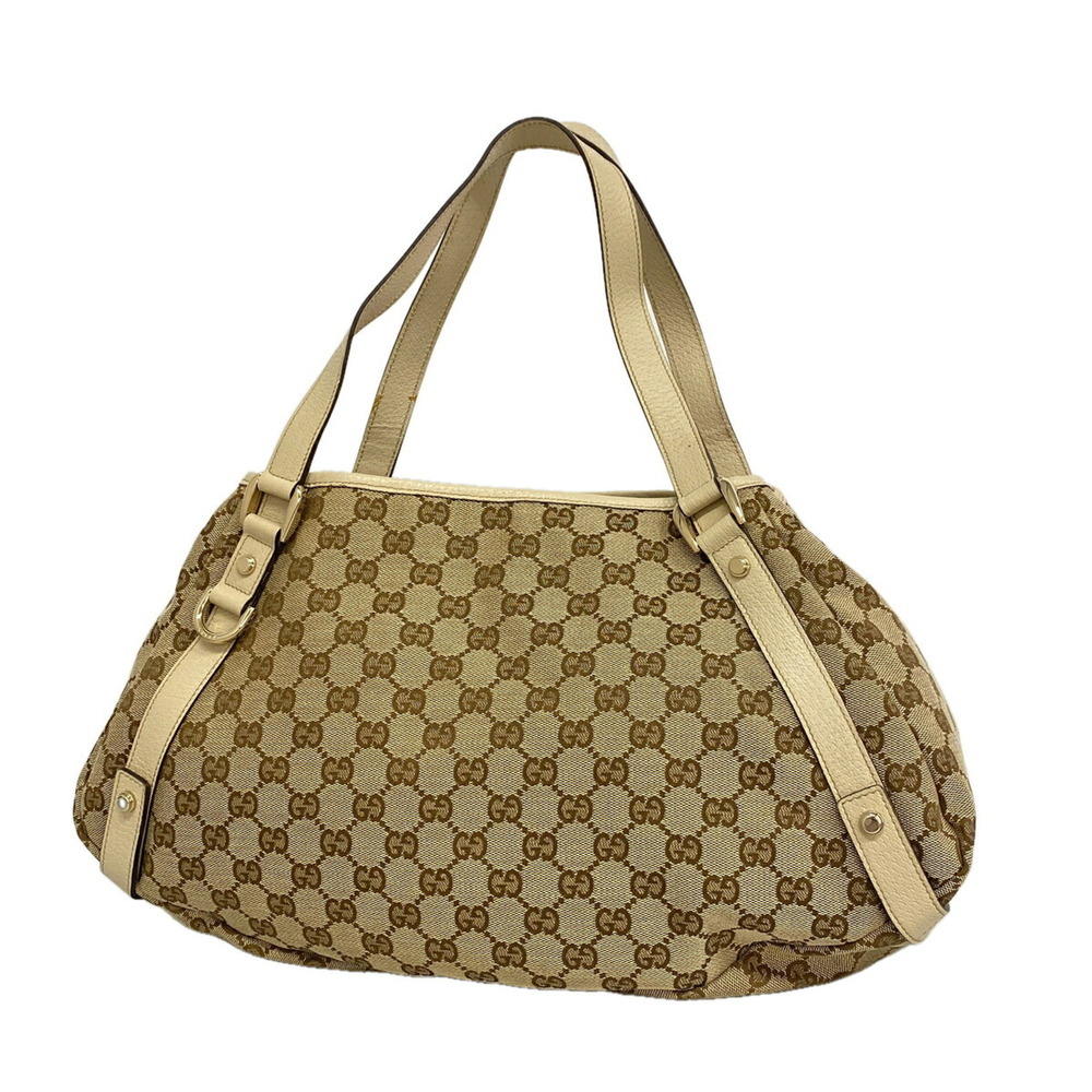 Gucci GG Canvas Abby Tote Bag 130736 Beige Brown Champagne Women's P3443131